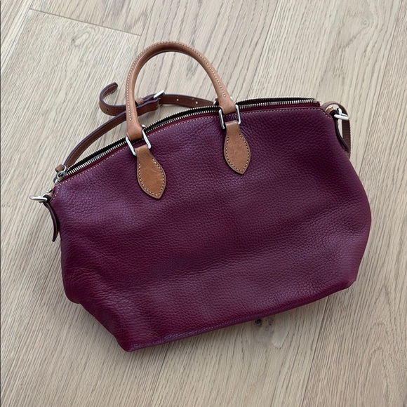 Dooney & Bourke Dillen Burgundy Leather Satchel - Picture 3 of 7